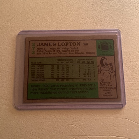 James Lofton Topps 1984 card - Picture 2 of 2